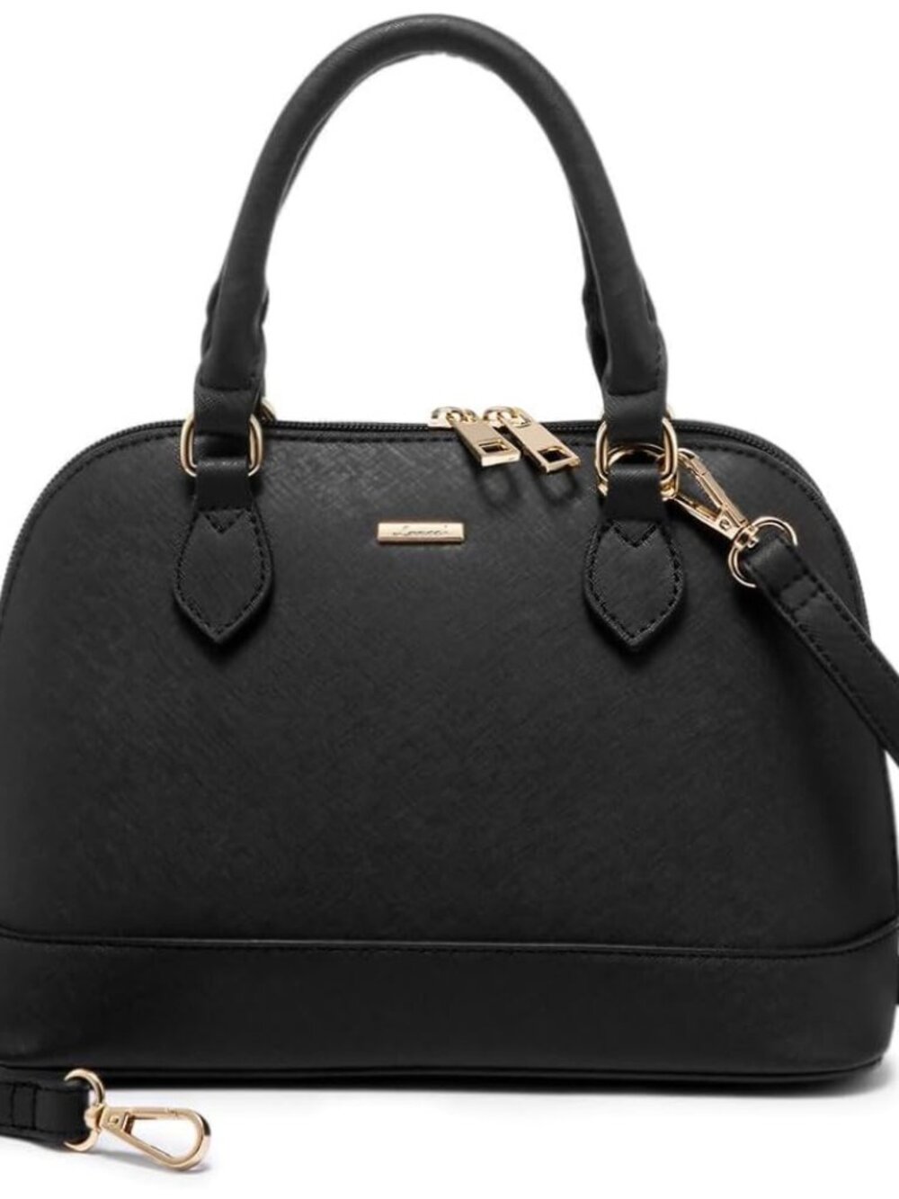 Purse for Women, Crossbody Dome Satchel Handbag with Double Zip